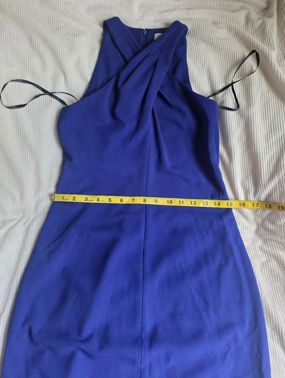 Calvin Klein Crisscross Neck Dress Royal Blue Sz 4 Nwot
